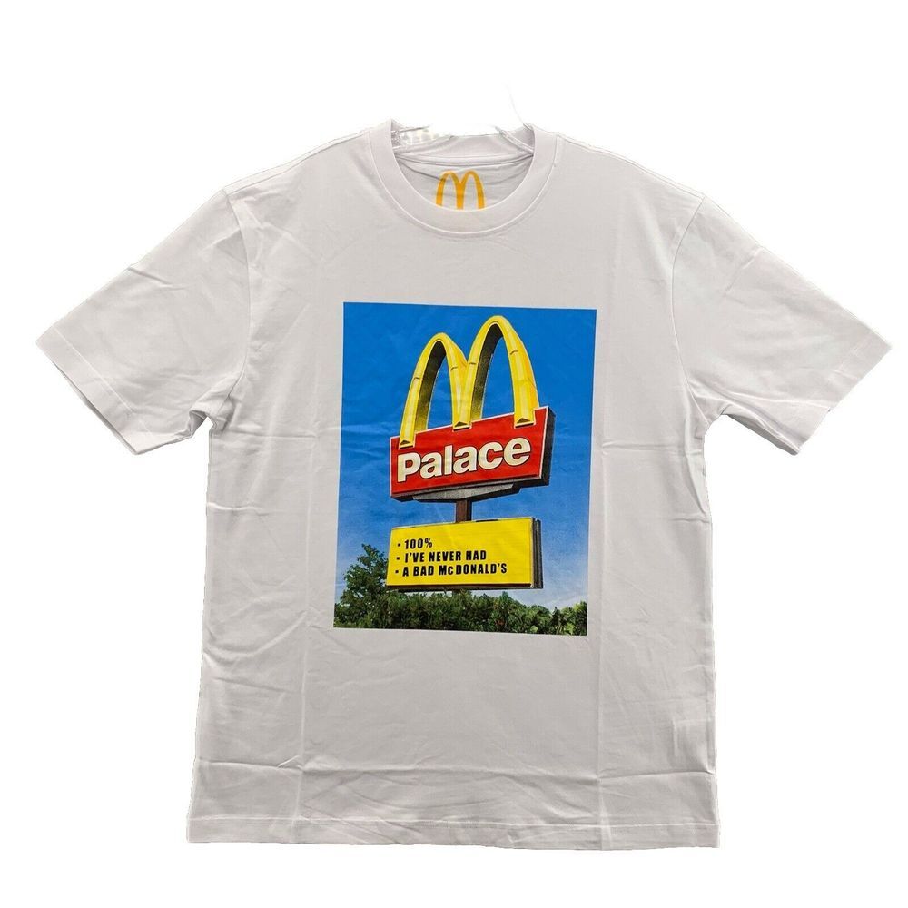 Palace x McDonald's Sign T-shirt Mens White Large Skateboard Streetwear Outdoors